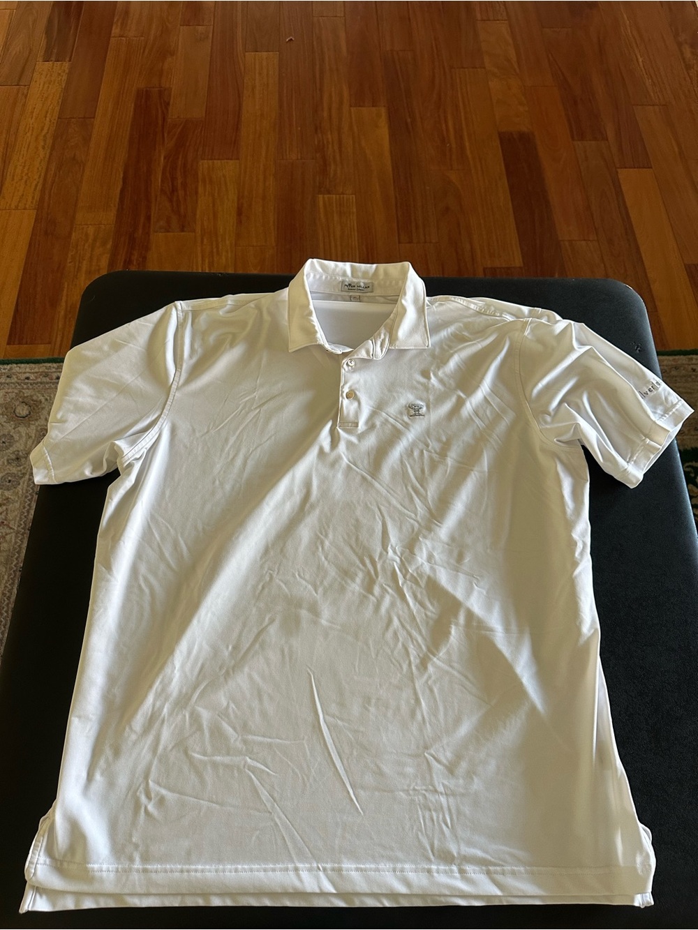 Peter Millar Men's White Polo Shirt Classic Short Sleeve Silverleaf Golf Logo XL